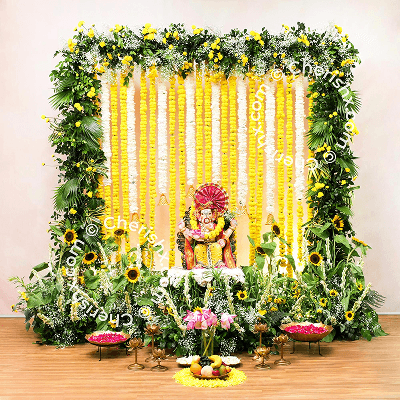 Flower Decoration for Ganpati — Image 1